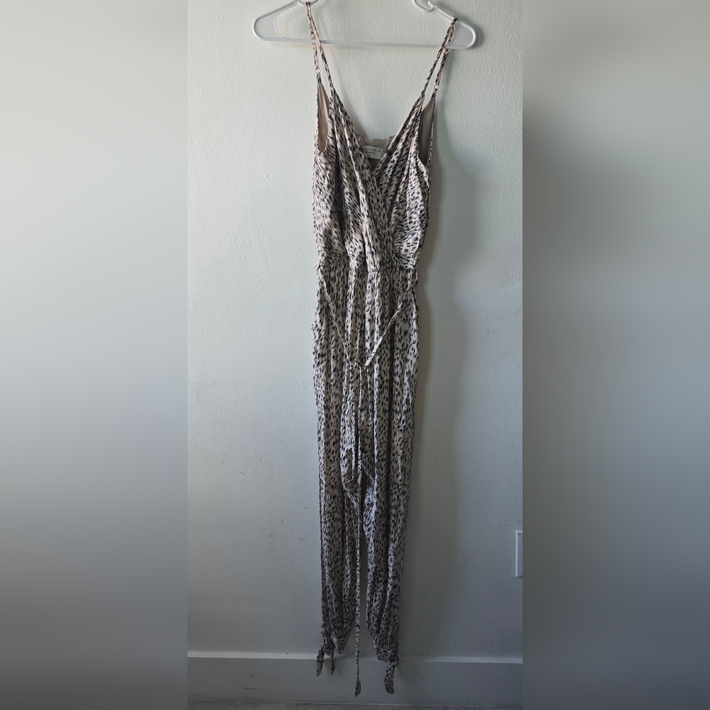 Dress Forum Beige and Brown Leopard Print Jumpsuit